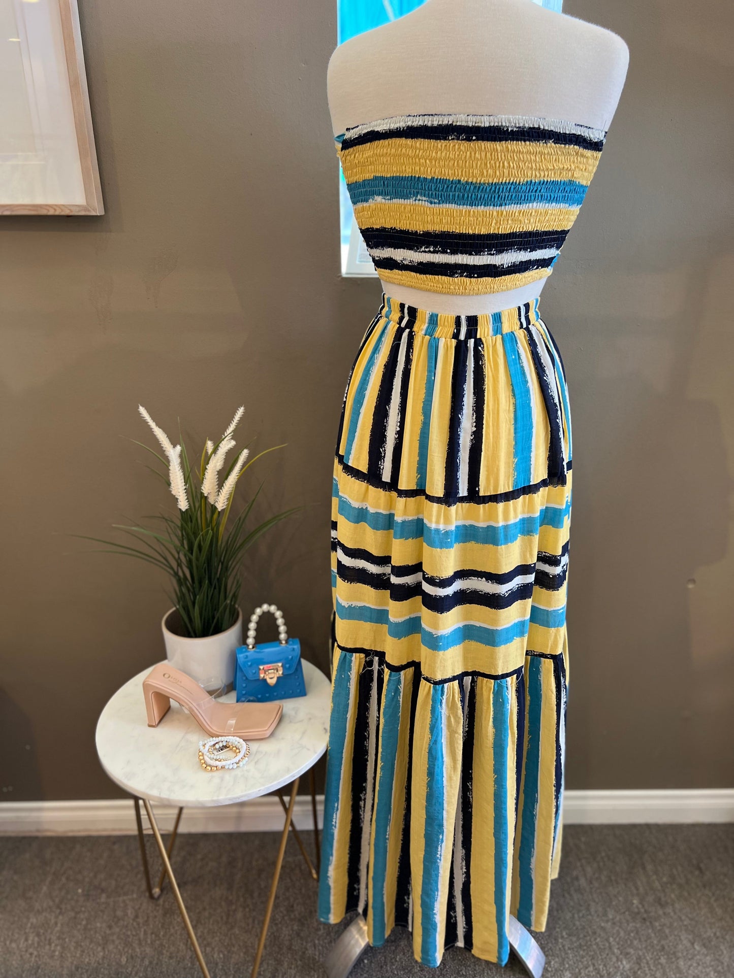 Chest Tube Top Maxi Skirt Set
