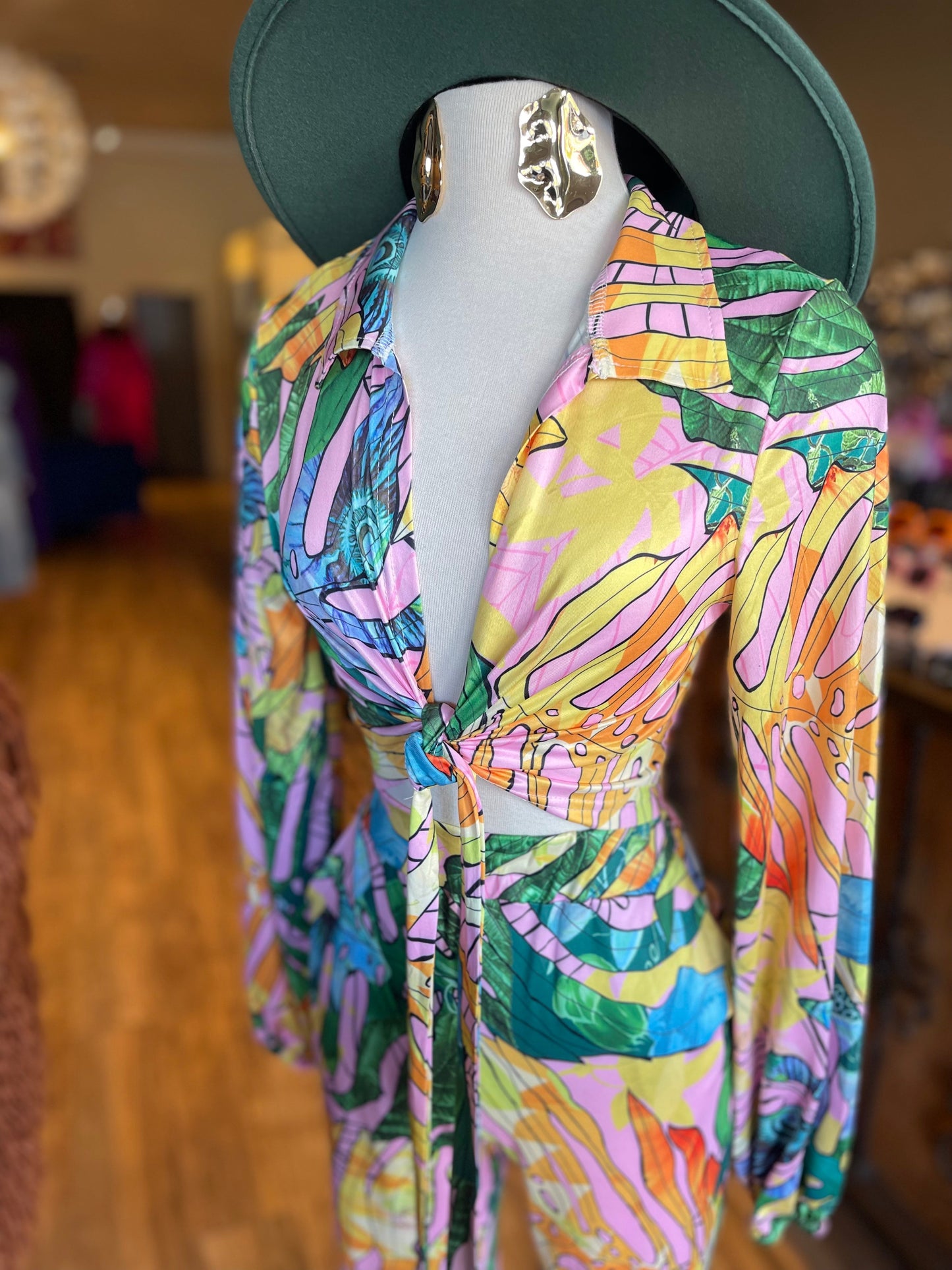 Tropical Floral Pants Set