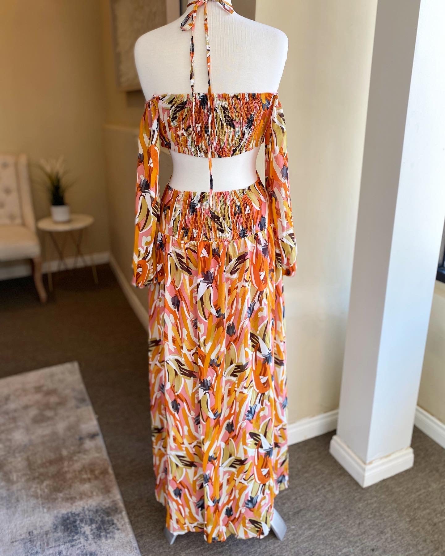 O/S Keyhole Cut out Maxi Dress