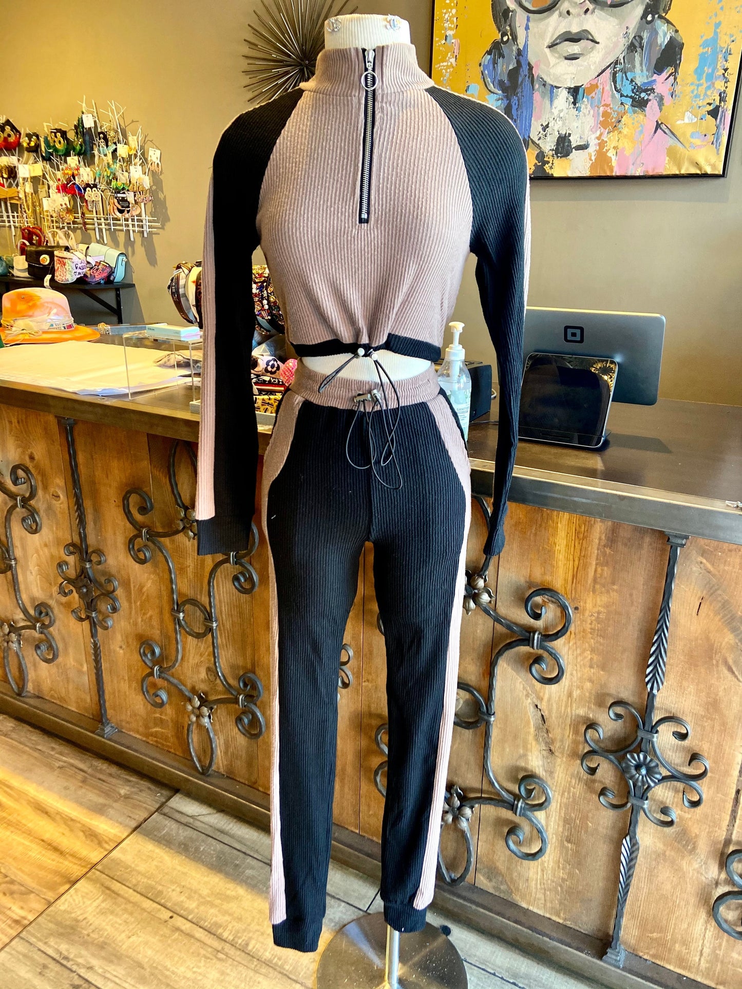 Two Tone Jogger Set W/ Draw