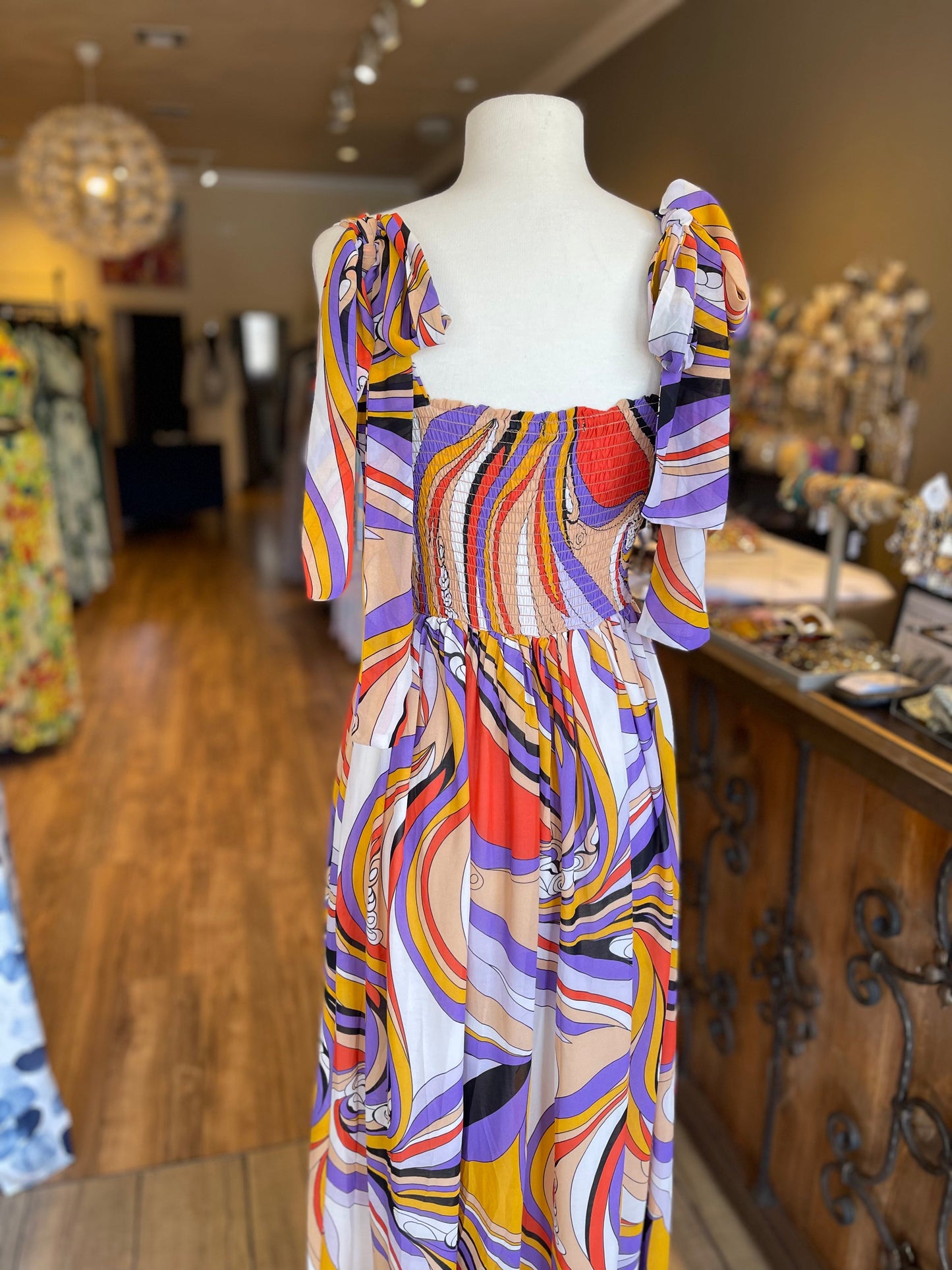 Strap Tie Shoulder Long Dress FINAL SALE