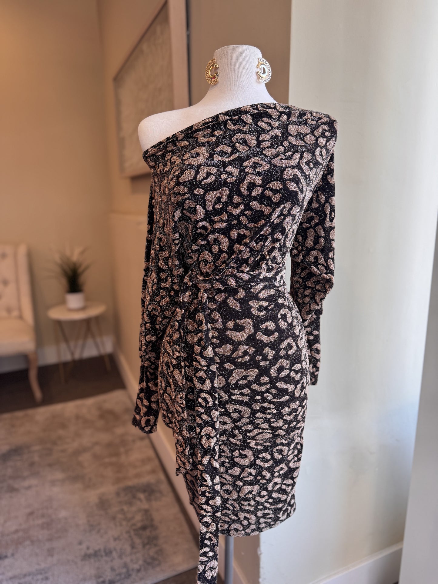 Leopard Shimmer Midi