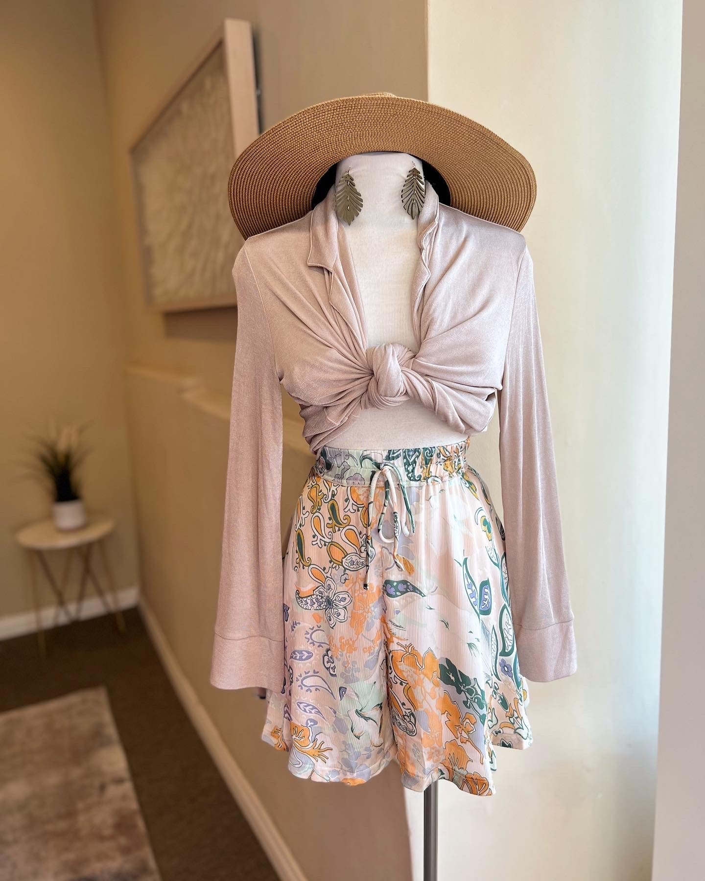 High Waisted Satin Shorts