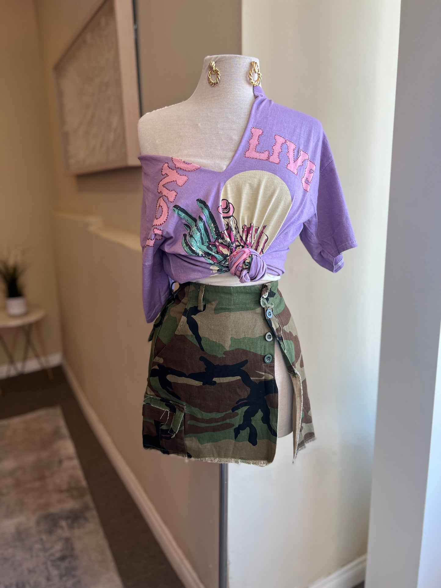 Mini Camo Skirt w/ Slit