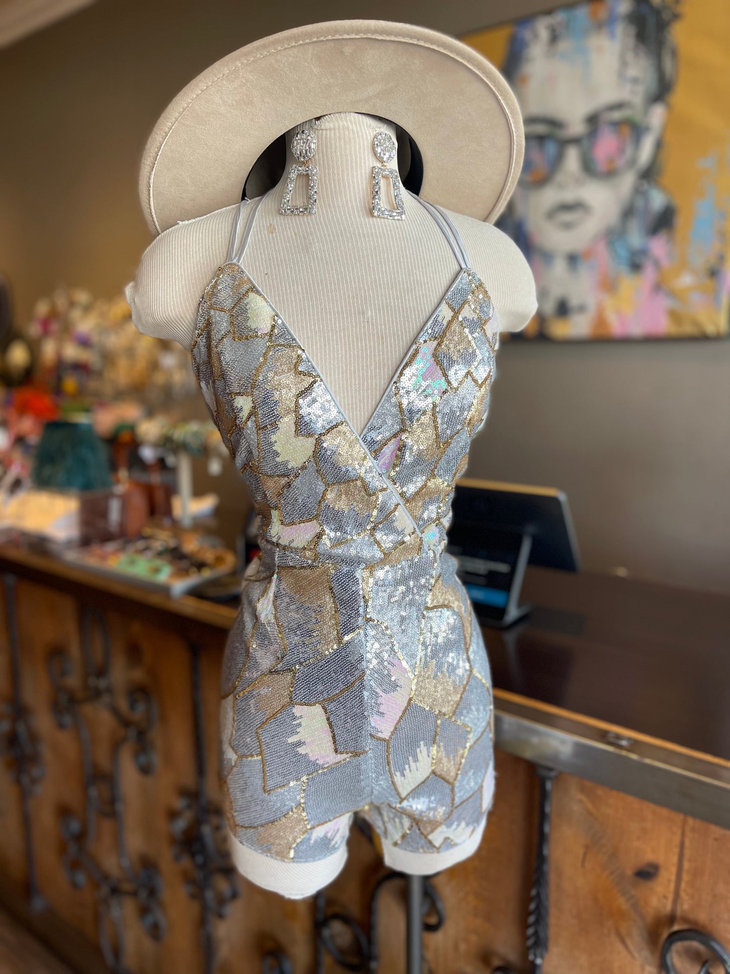 Thin Strap Sparkle Romper