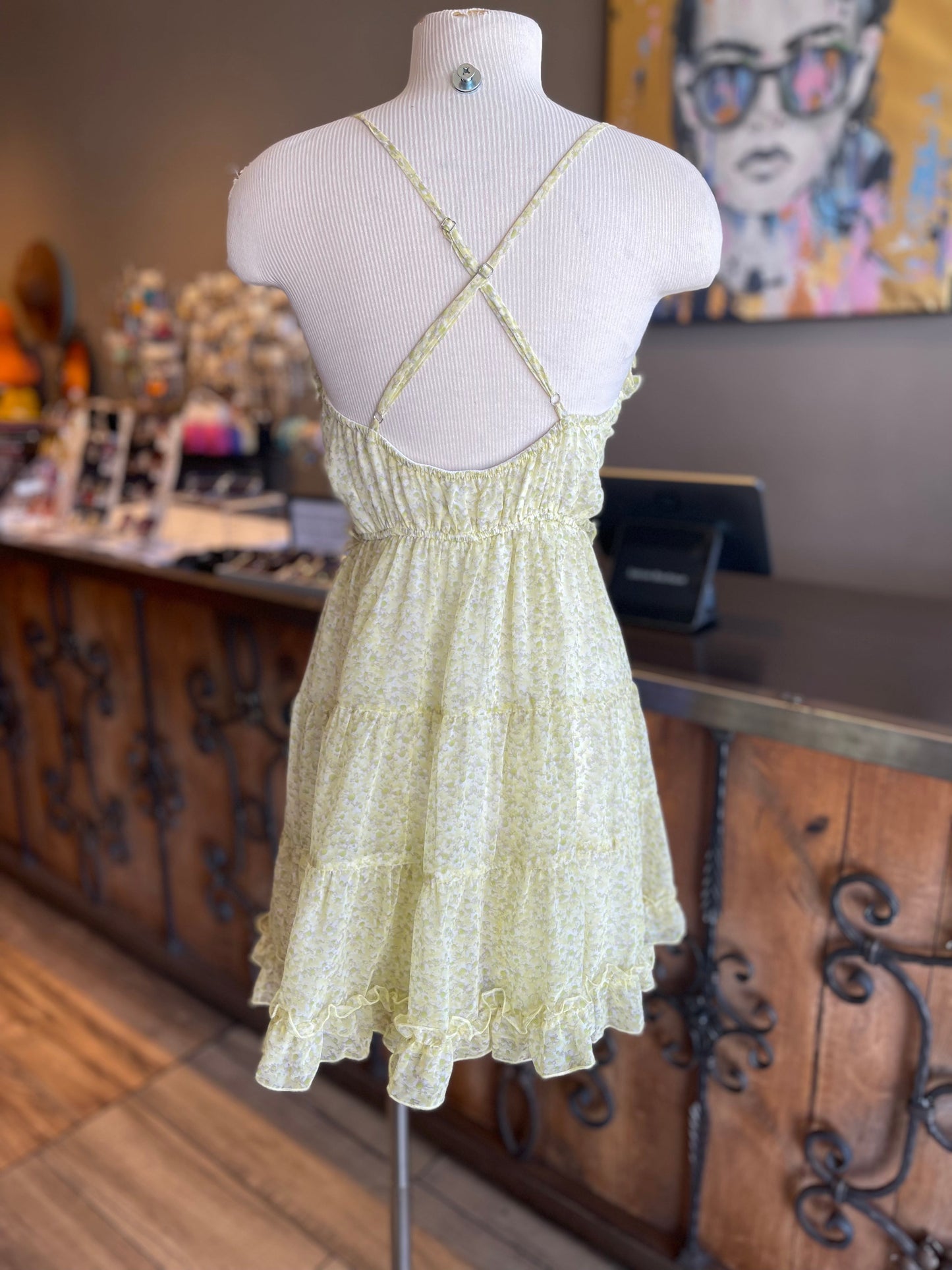 Thin Strap Floral Mini Dress