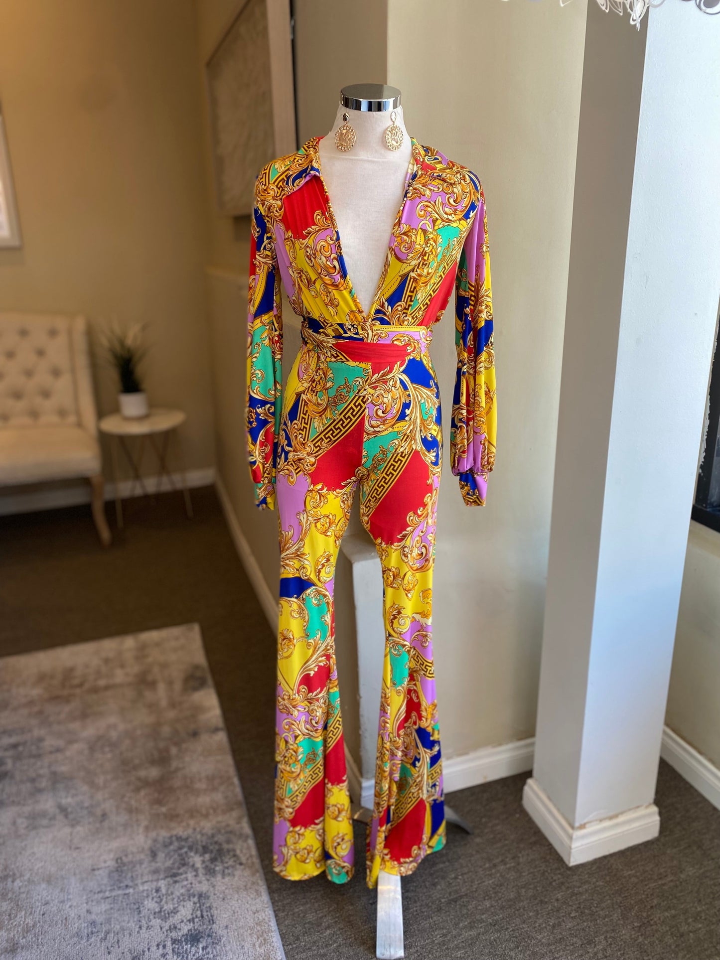 Blouse/Bodysuit Bell Btm Pants Set