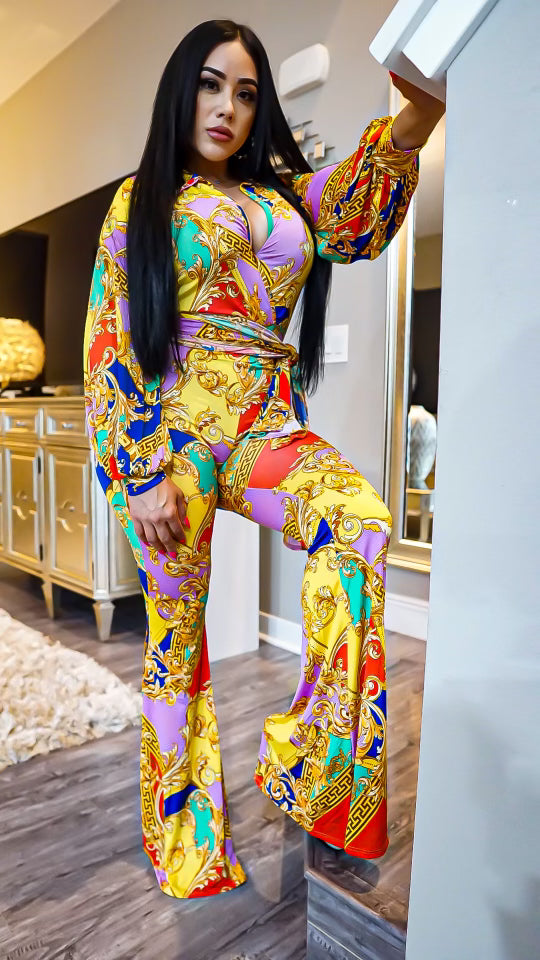 Blouse/Bodysuit Bell Btm Pants Set