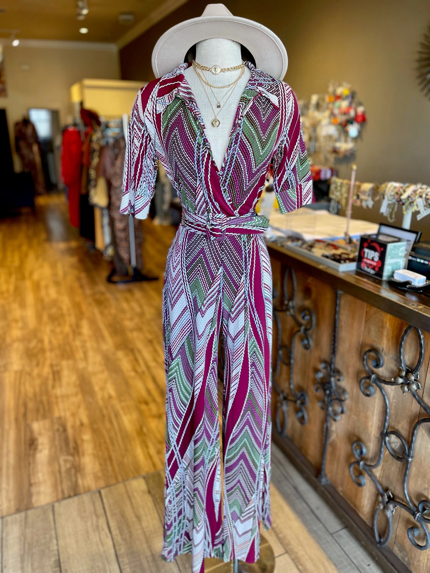 Cross V Neck Half Sleeve Jumpsuit FINAL SALE