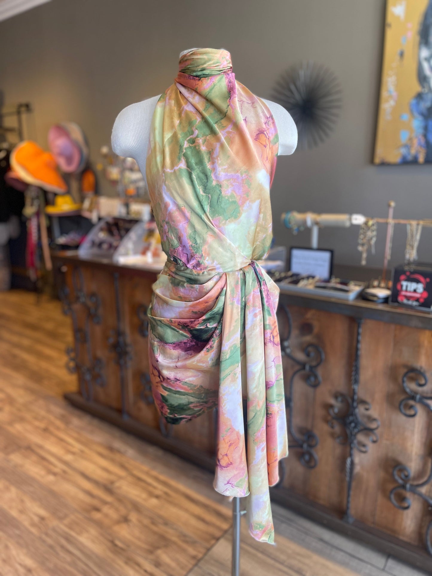 Cowl Halter Neck Backless Ruffle Mini