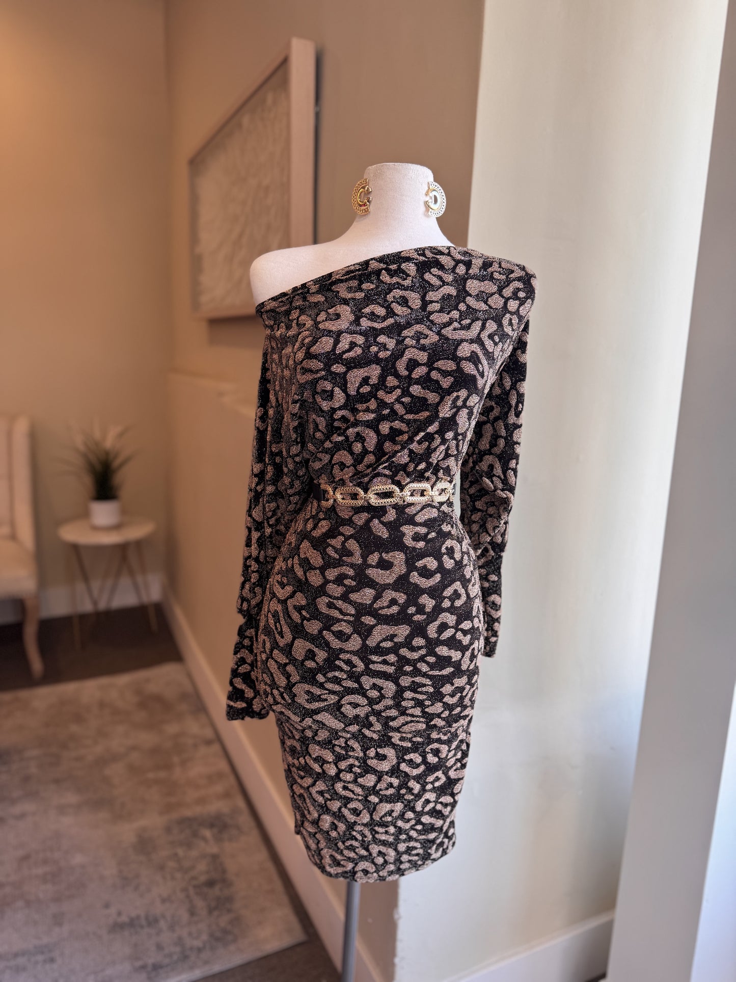 Leopard Shimmer Midi