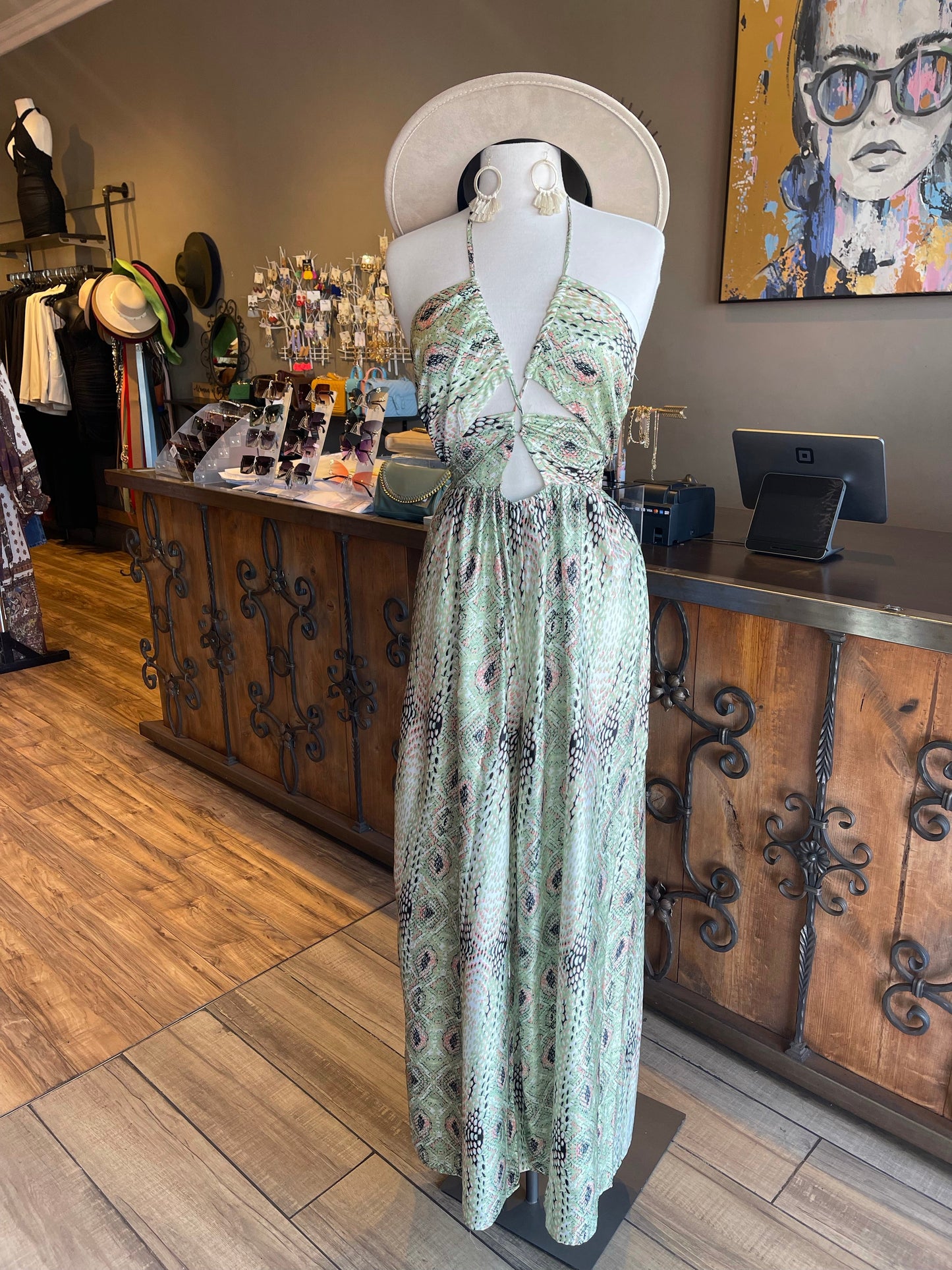 Keyhole Cross Front Wide Leg Jumper