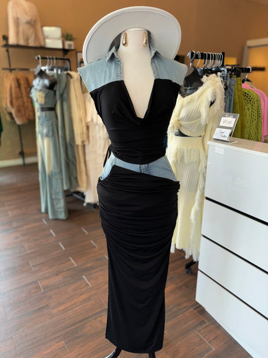 Cowl Neck Top and Long Skirt