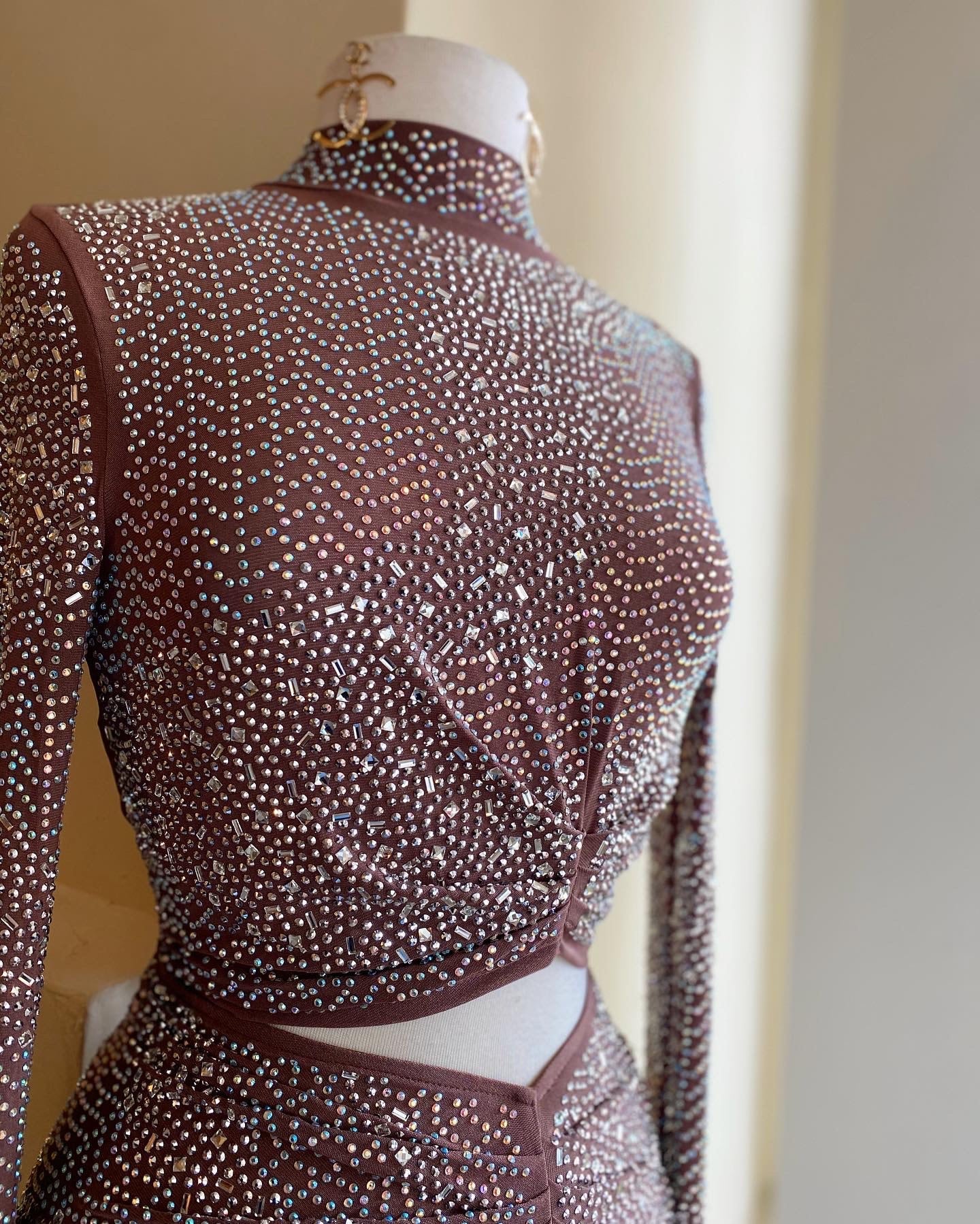 Studded Cutout Rouge Dress
