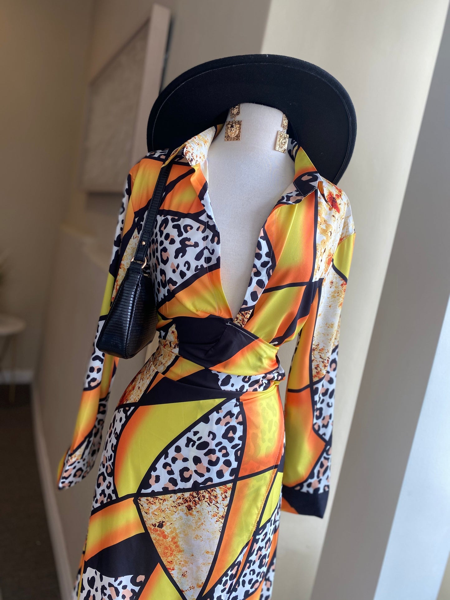 Animal Print Long Shirt Dress FINAL SALE