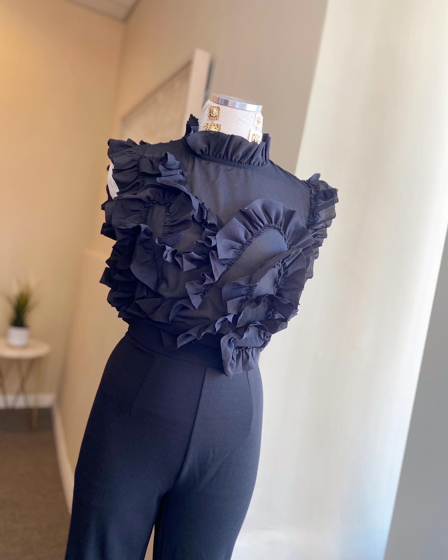 Sheer Ruffle Top Jumper