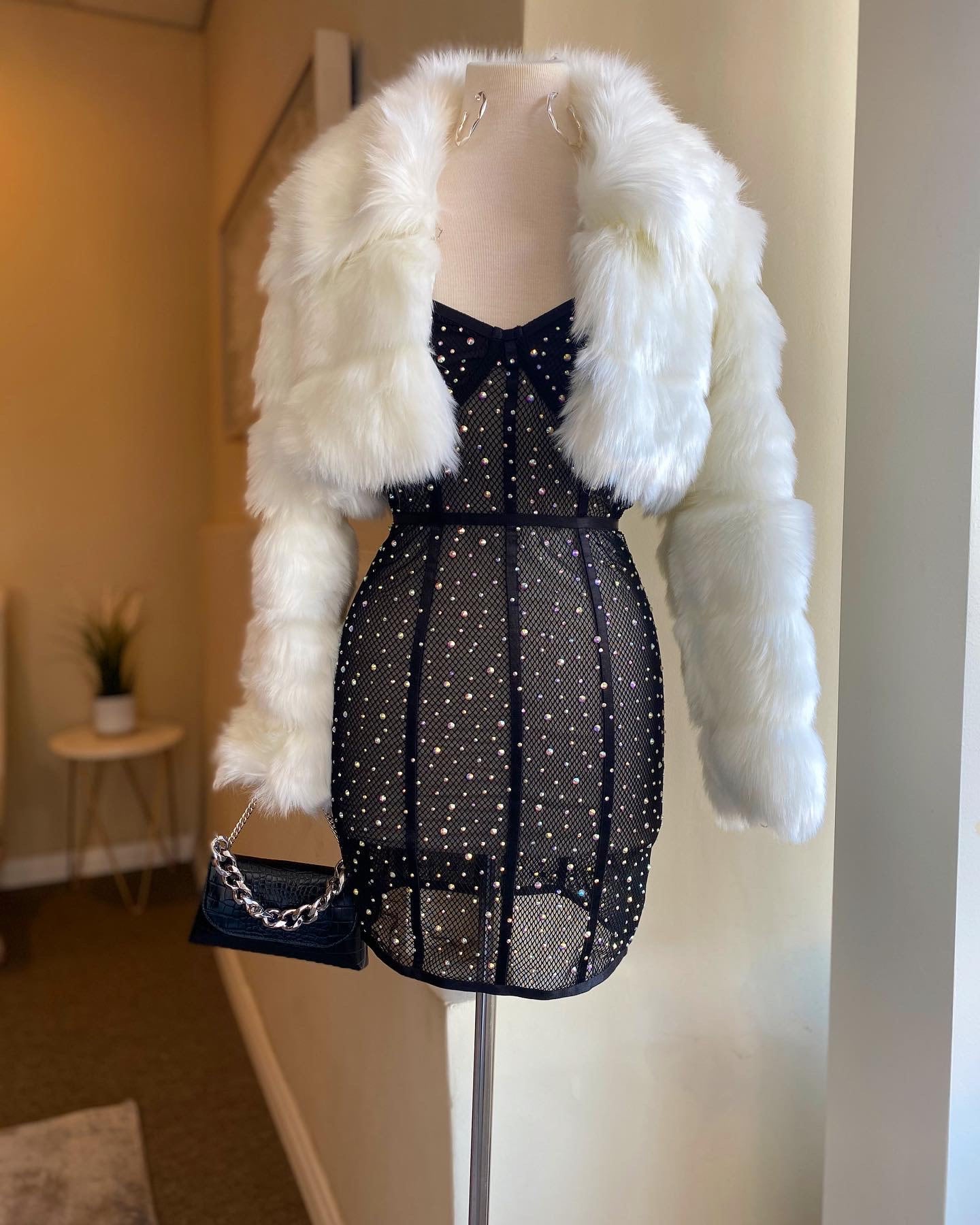 Crop Fuzzy Fur Coat