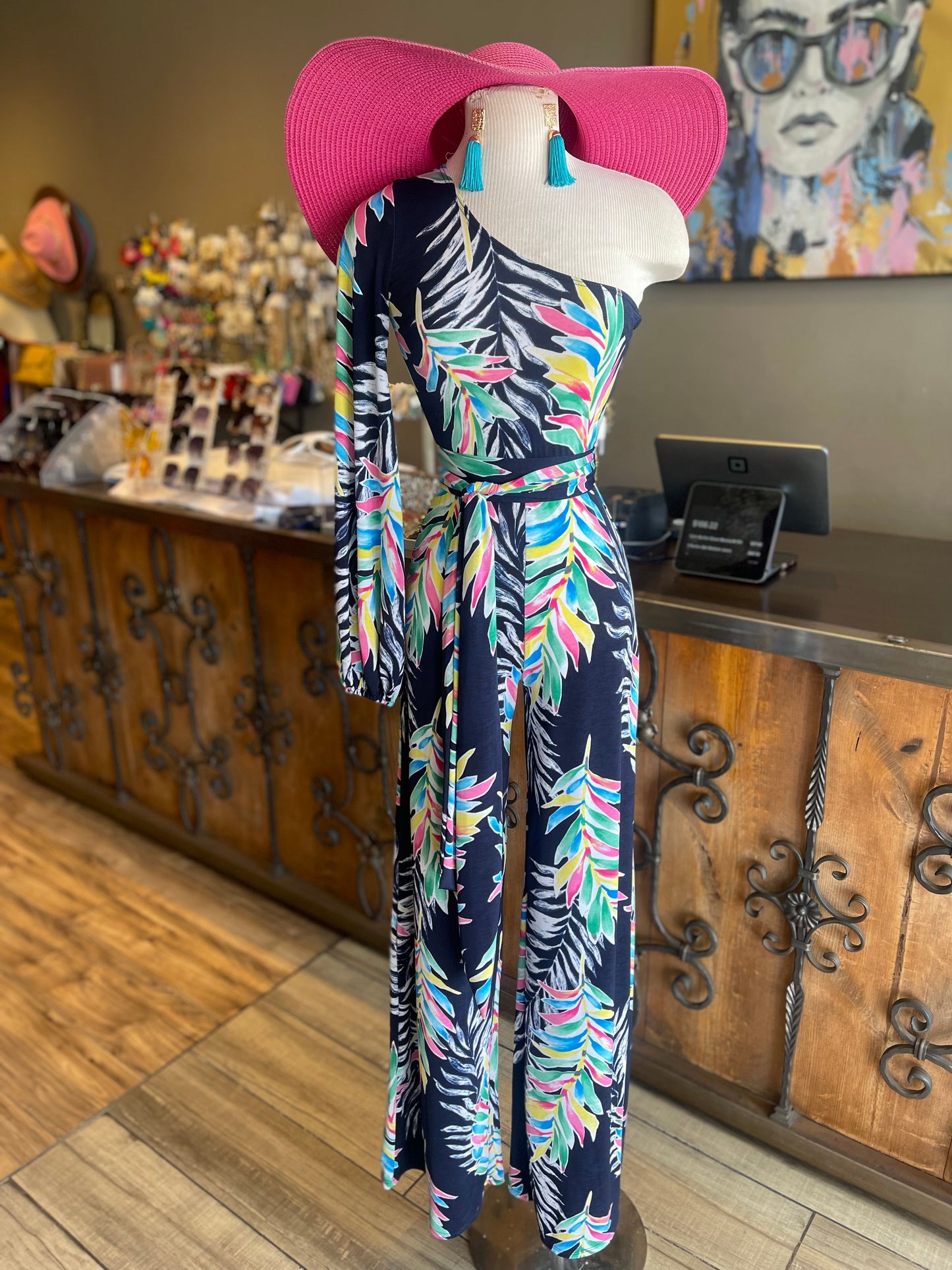 One Shoulder Loose Leg Jumpsuit