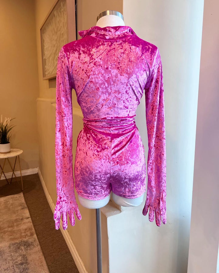 Velvet Long Sleeve Romper