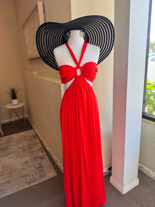 Cut Out Waisted Maxi Dress