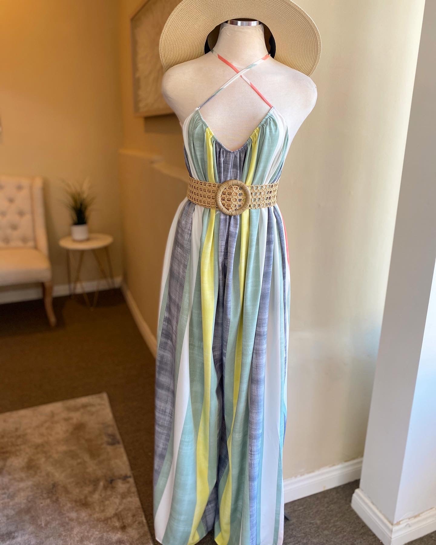 Multi Stripe Wide Leg Jumper