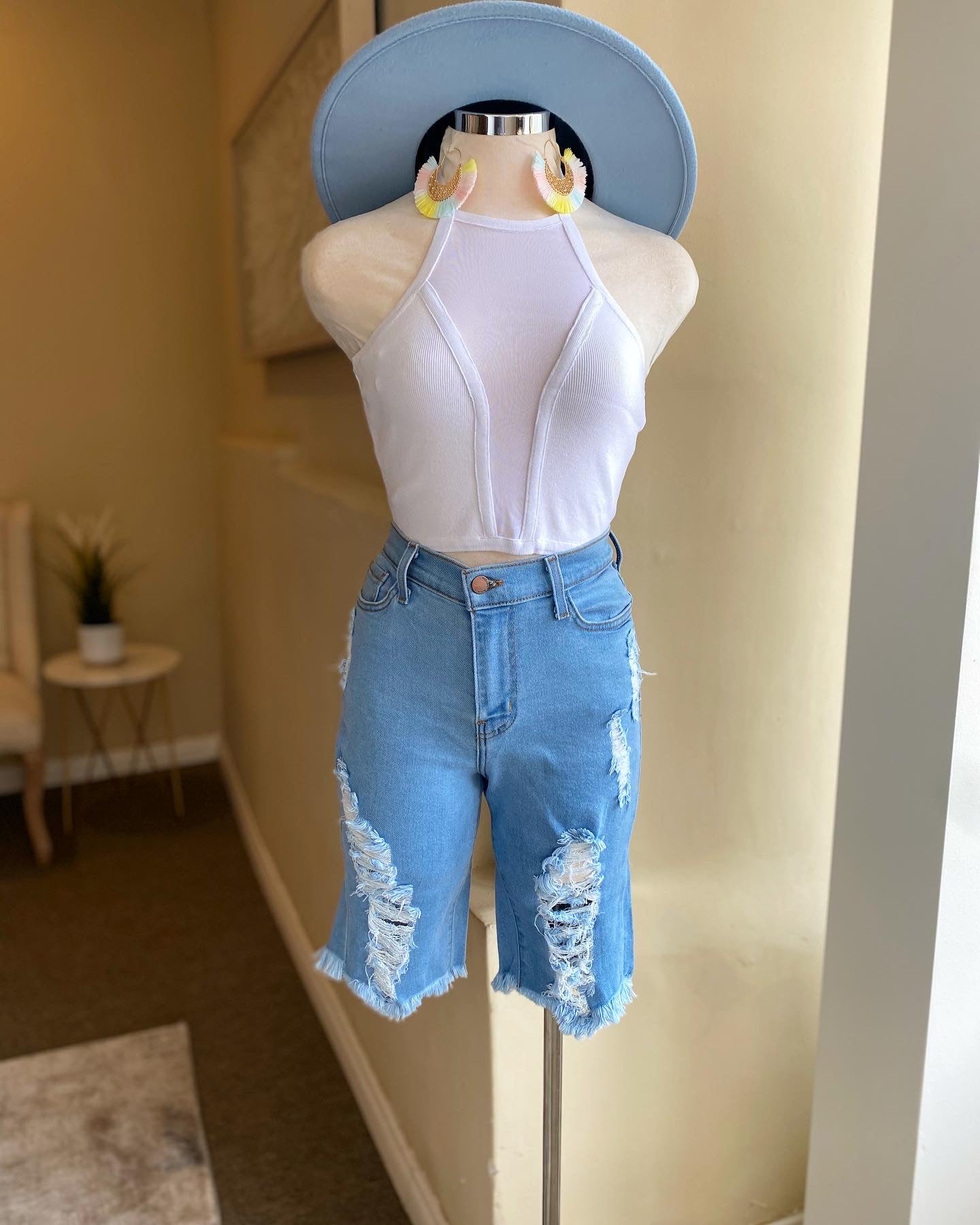 Halter Mesh Backless Top