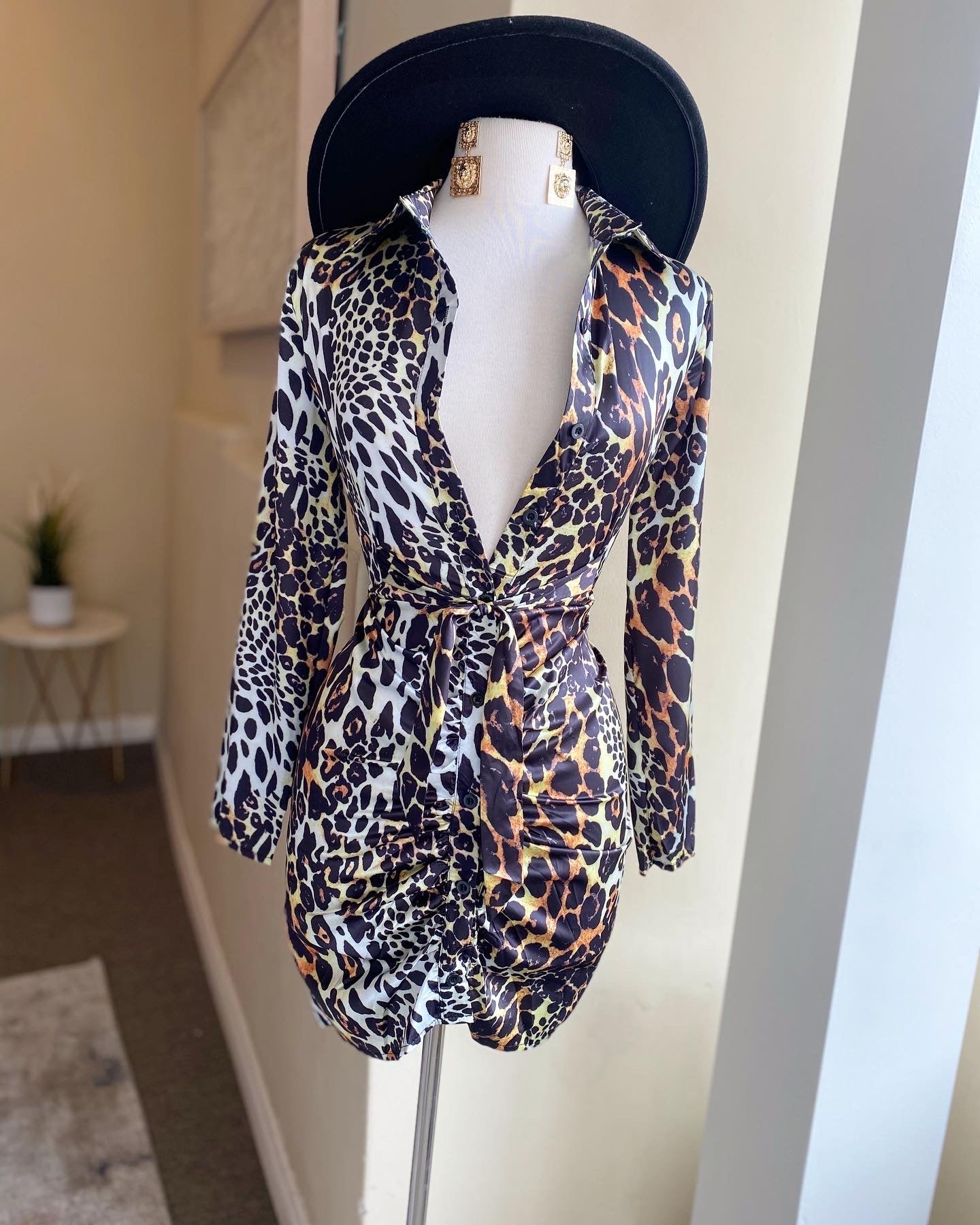 Rouge Animal Print Shirt Dress