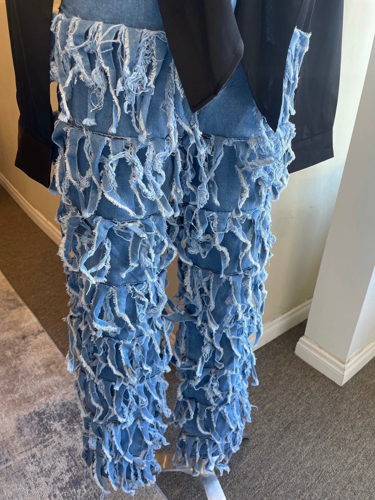 Multi Layer Fringe Jeans