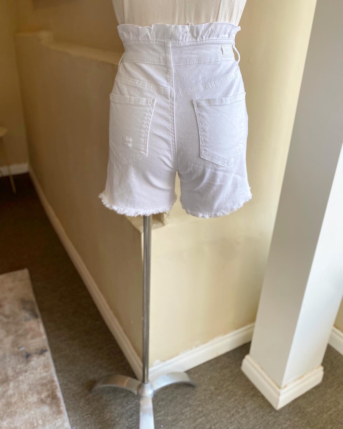 Paper Bag Distressed Shorts