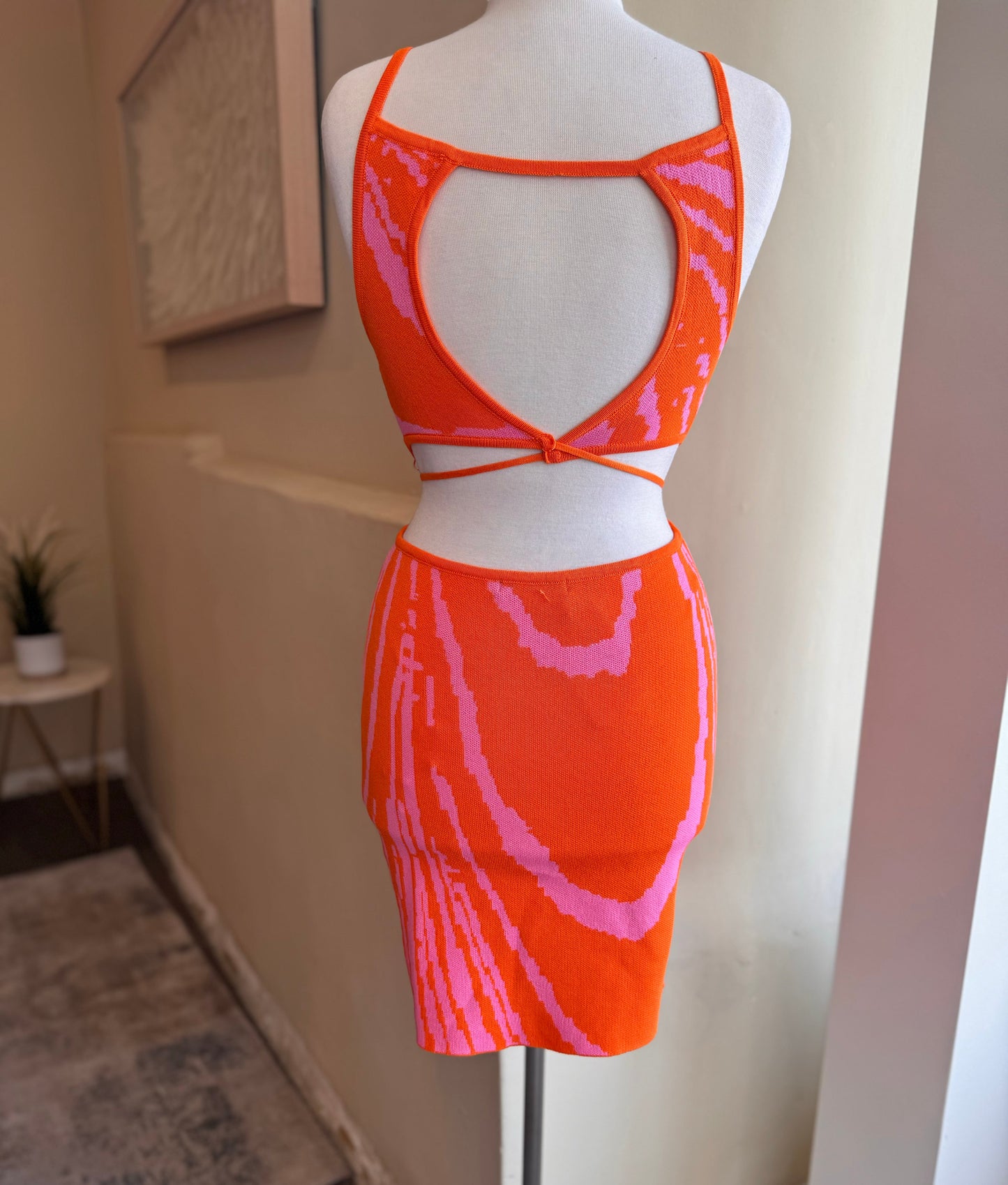 Open Back Sweater Mini Dress