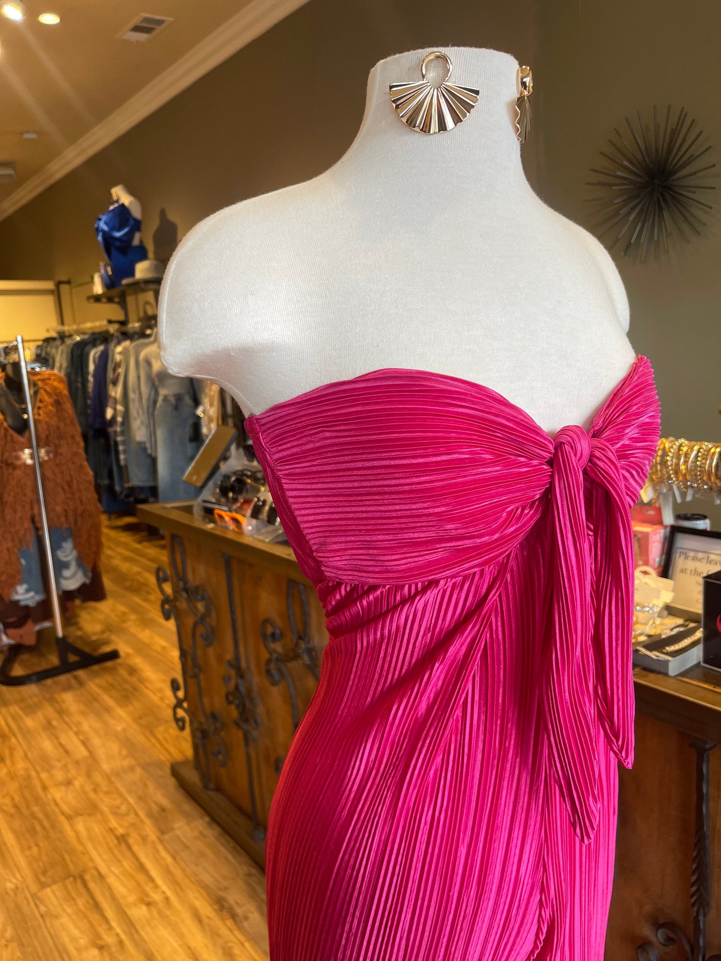 Pleated Front Tie Tube Jumpsuit
