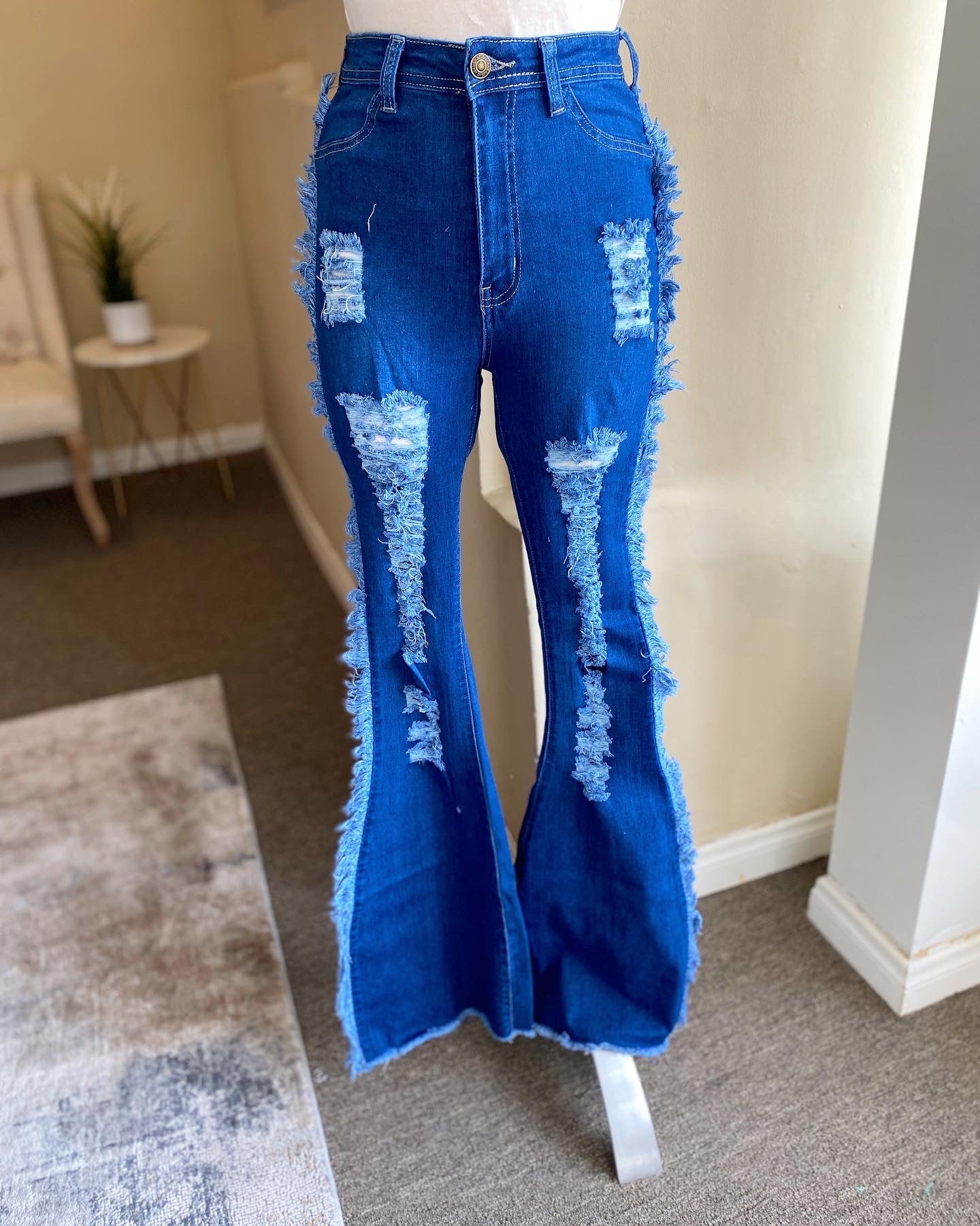 Side Fringe Bell Jeans