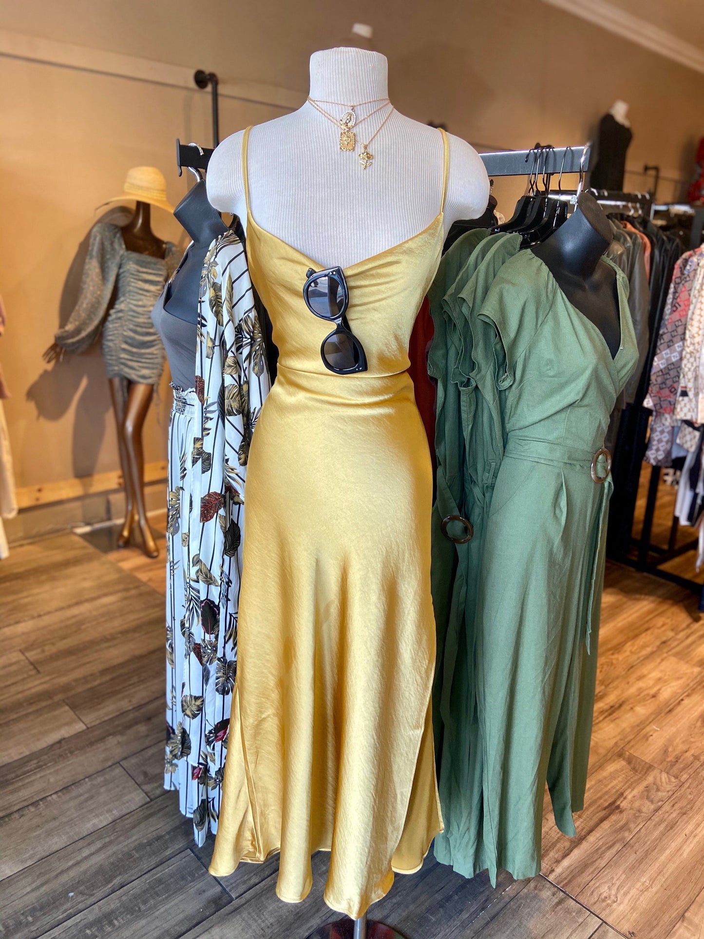 Long Satin Slip Slit Dress