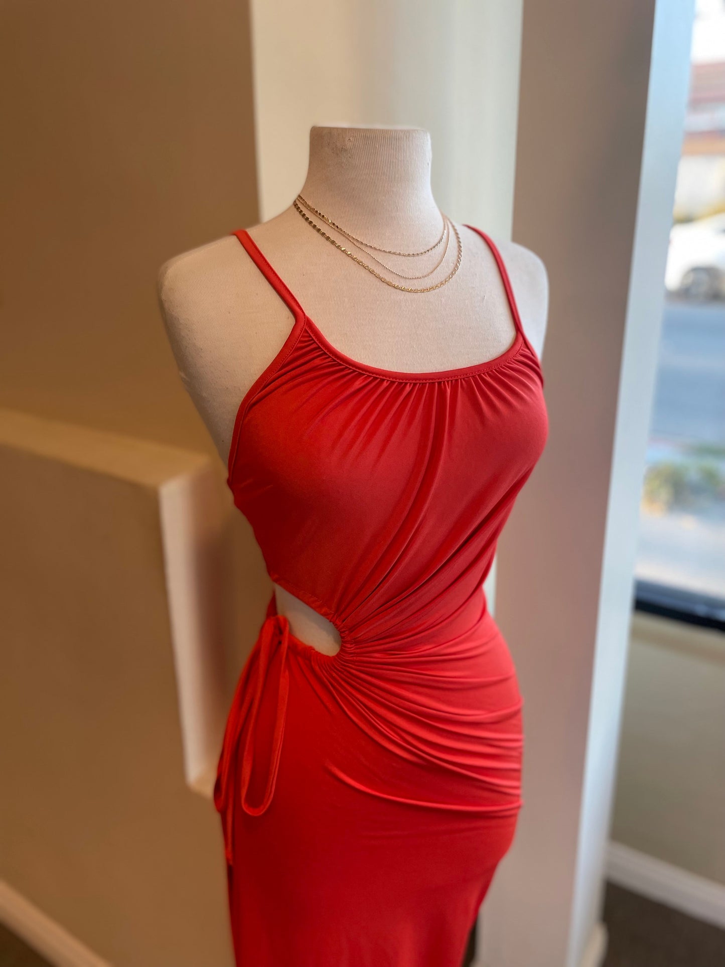 Two Strap Side Cut Out Dress