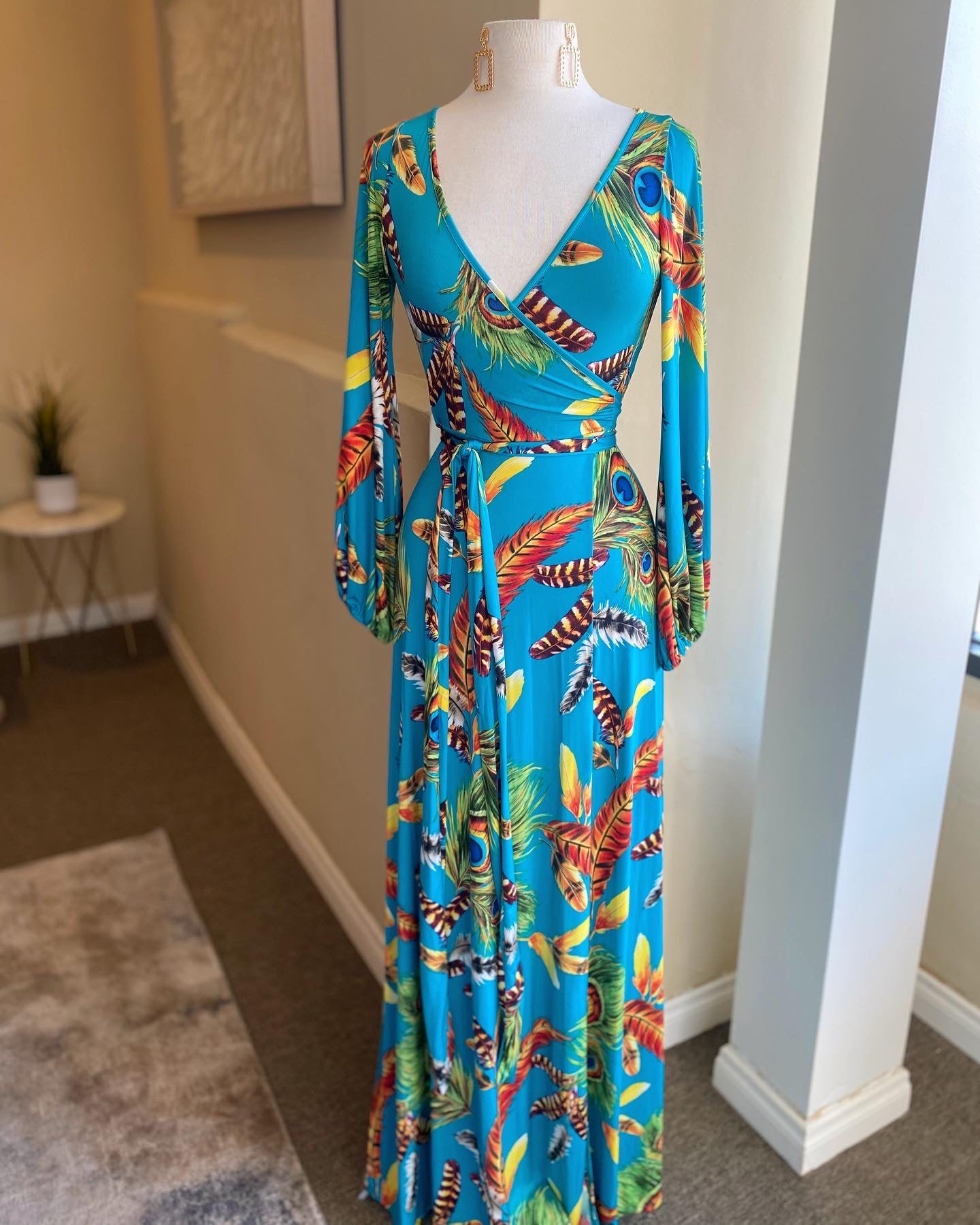 Venechia Belt Slit Long Dress