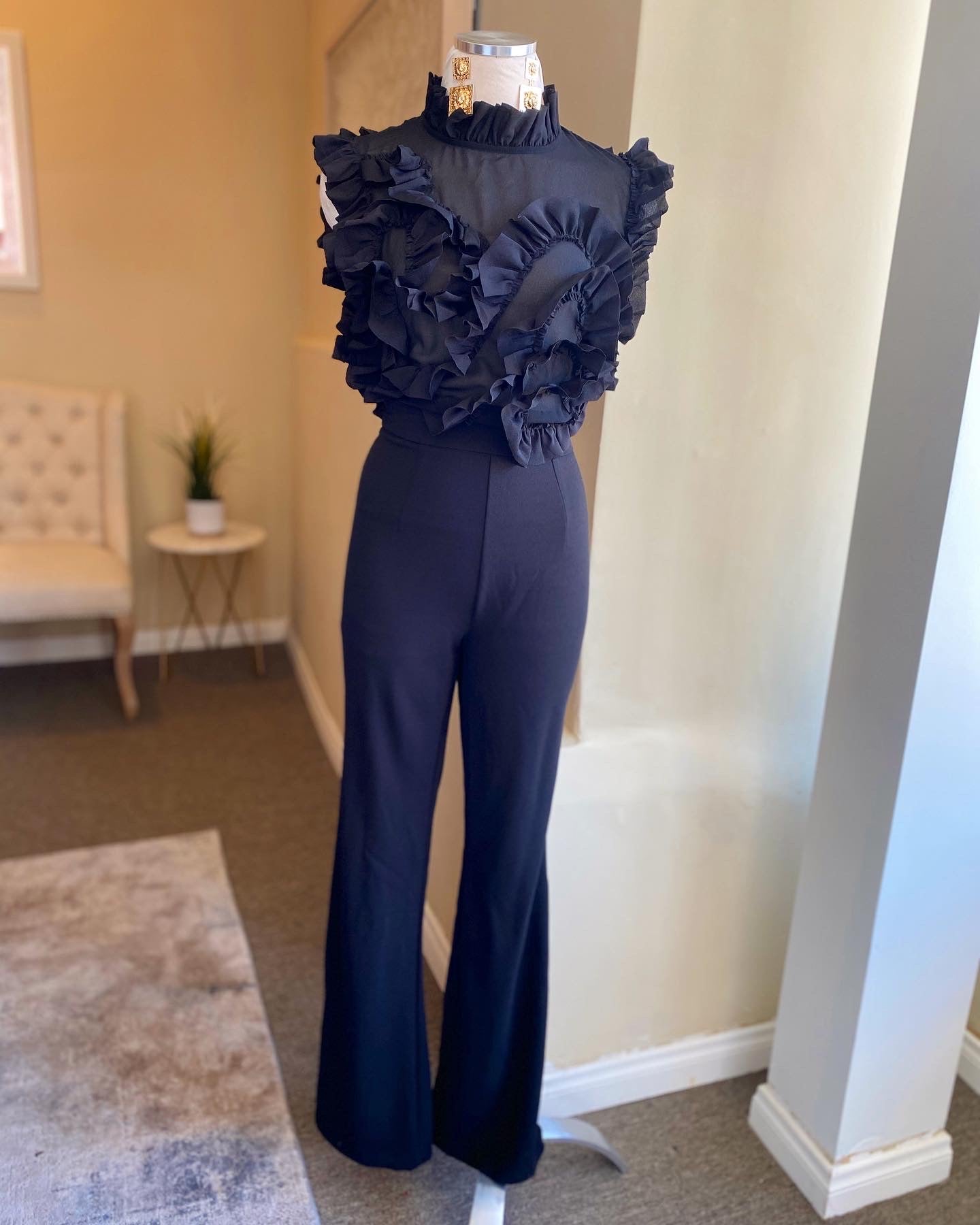 Sheer Ruffle Top Jumper