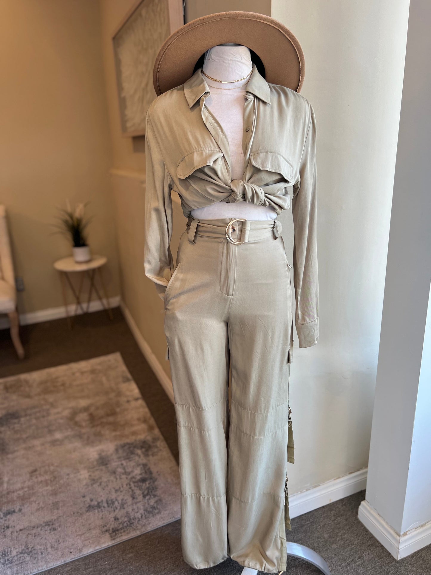 Buckle Up Cargo Pants Set