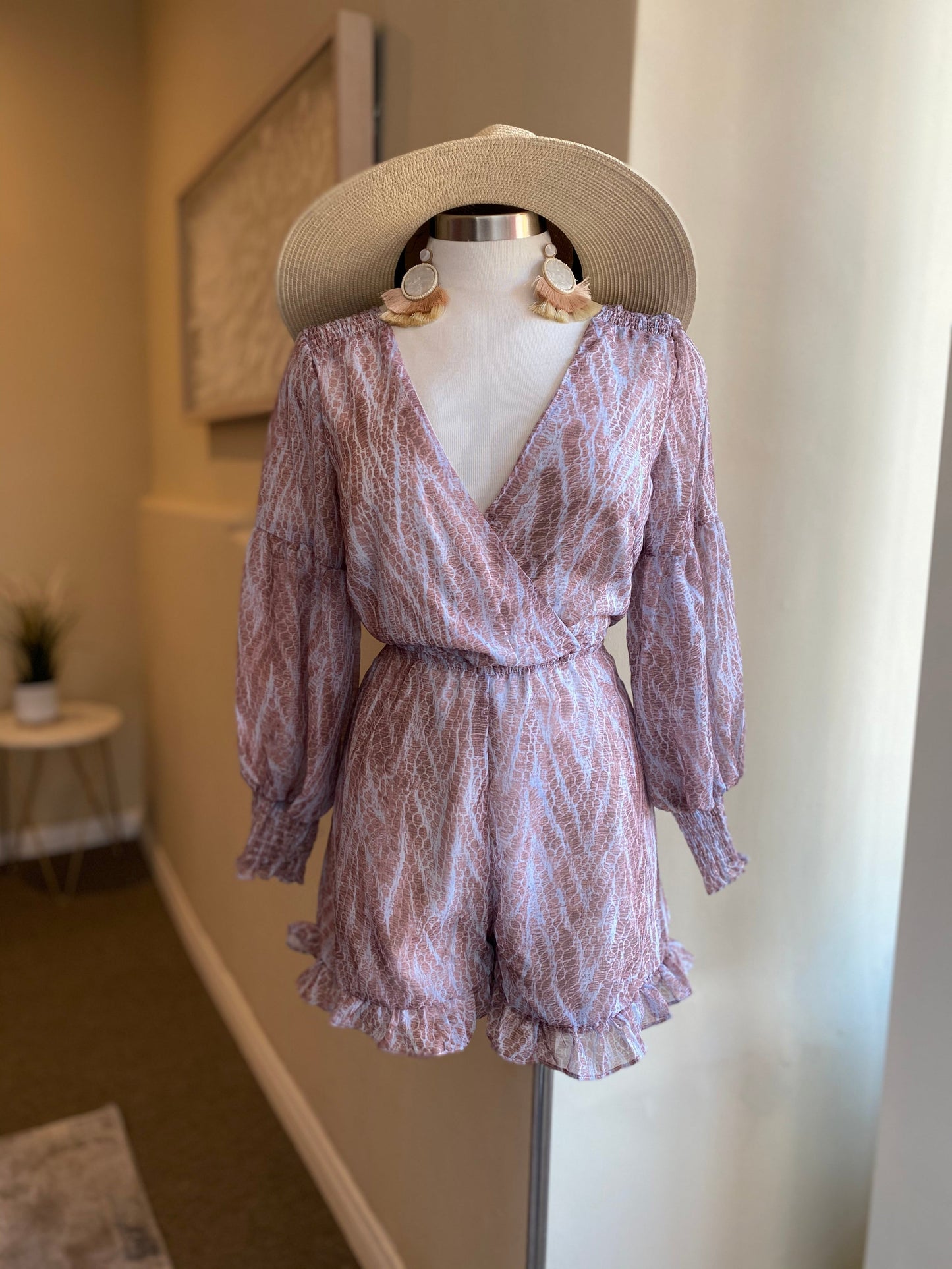 Snakeskin Flowy Romper