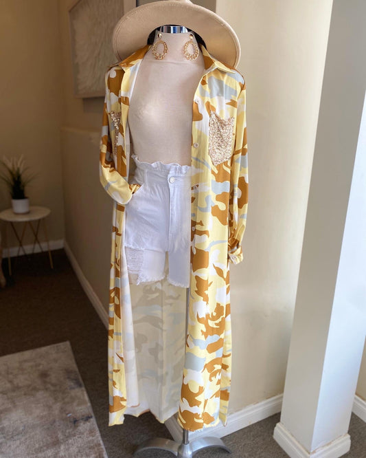 Camo Sequin Pocket Dress