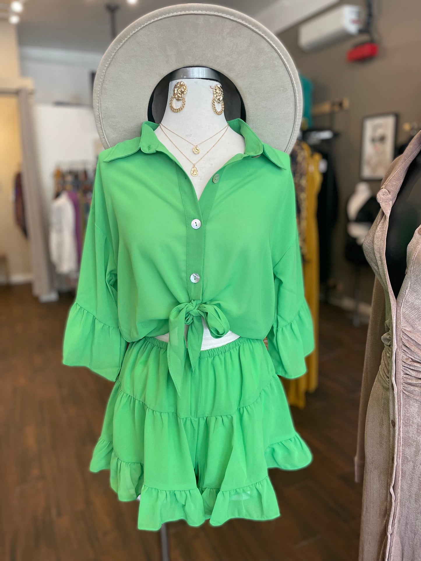 Chiffon Button Down Romper