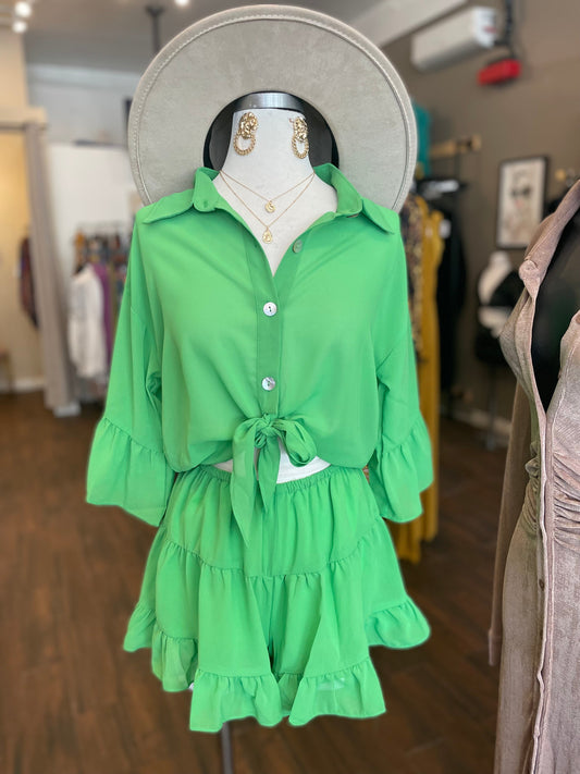 Chiffon Button Down Romper