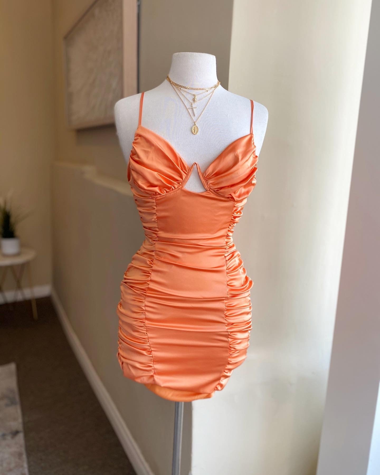 Satin Keyhole Mini Dress FINAL SALE