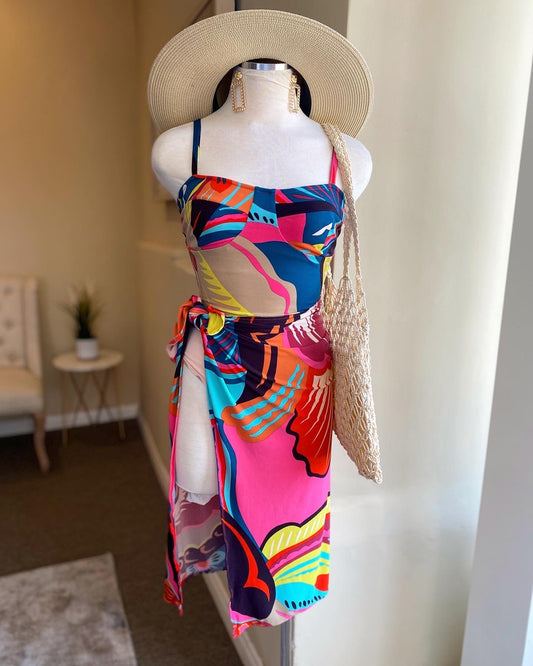 Bathing Suit Wrap Skirt Set