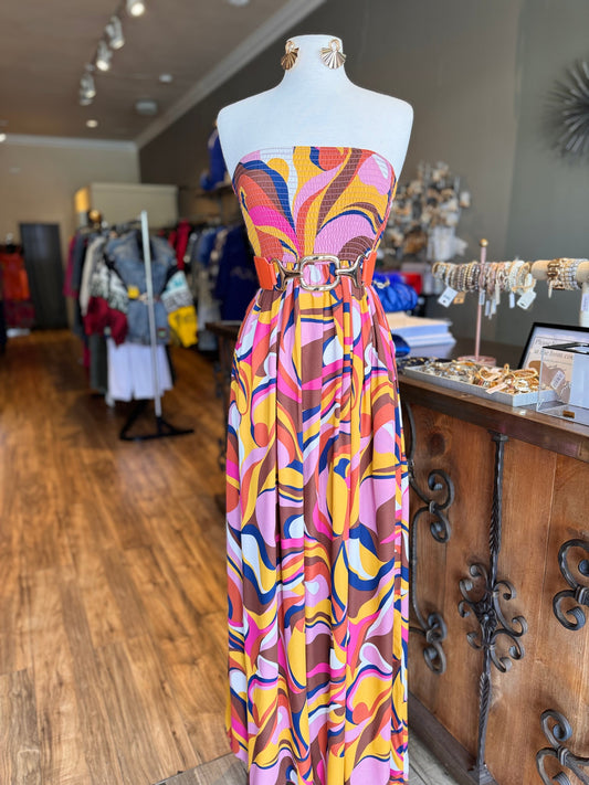 Tube Wide Leg Yoru Chiffon Jumpsuit