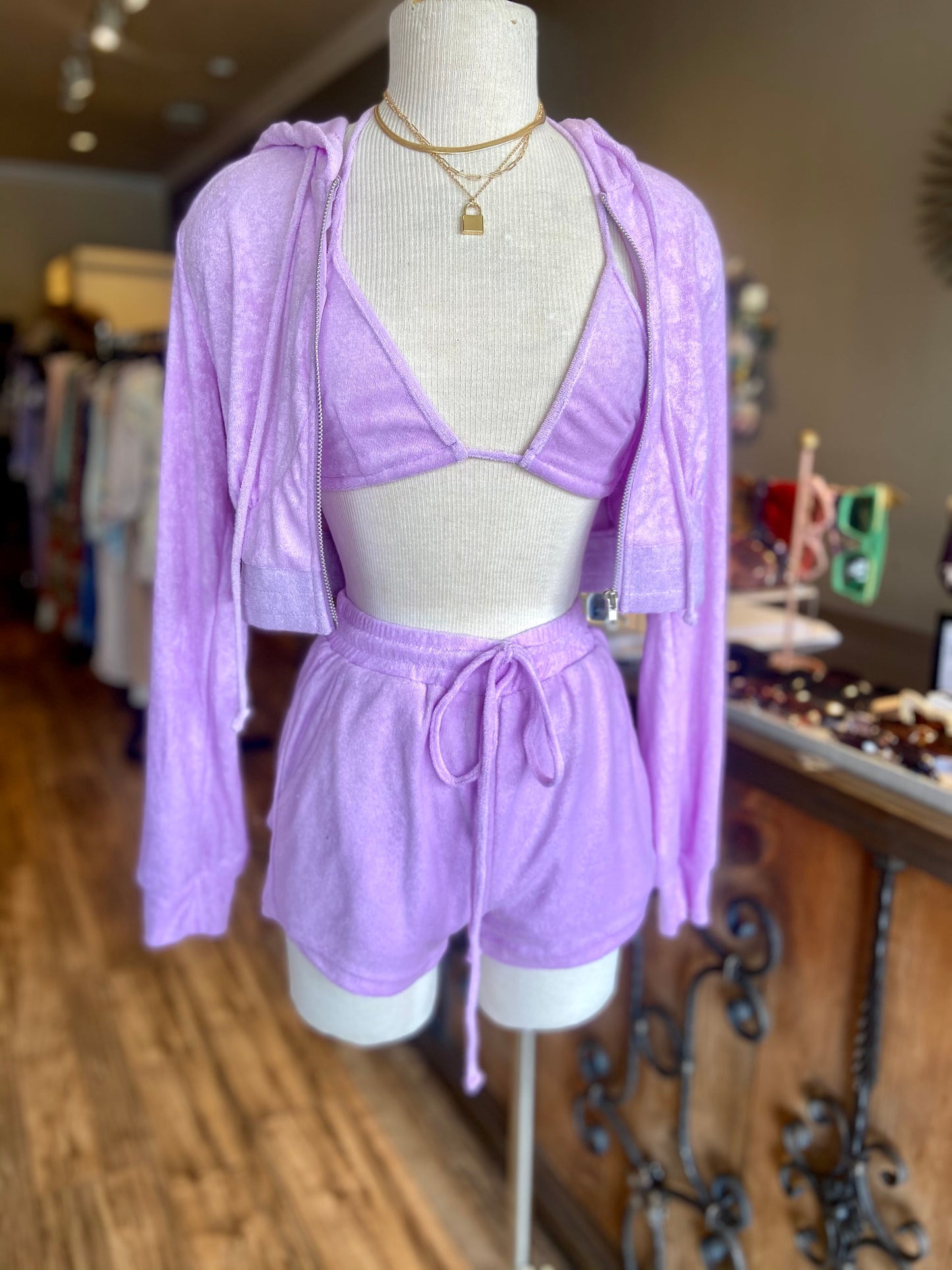 Hoodie 3pc Shorts Set FINAL SALE