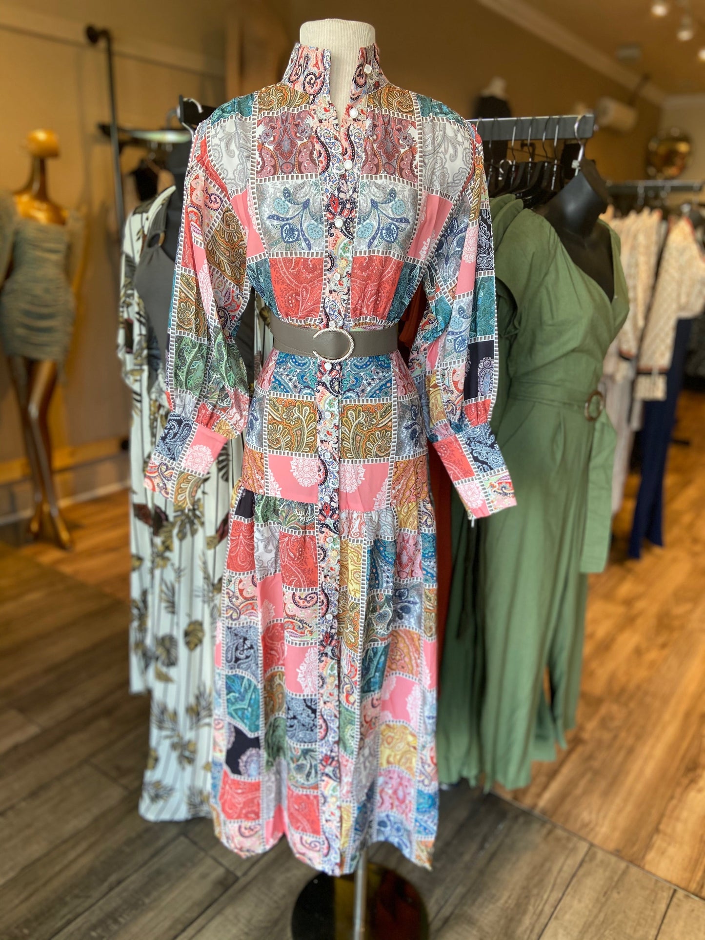 Paisely Patch Maxi Dress
