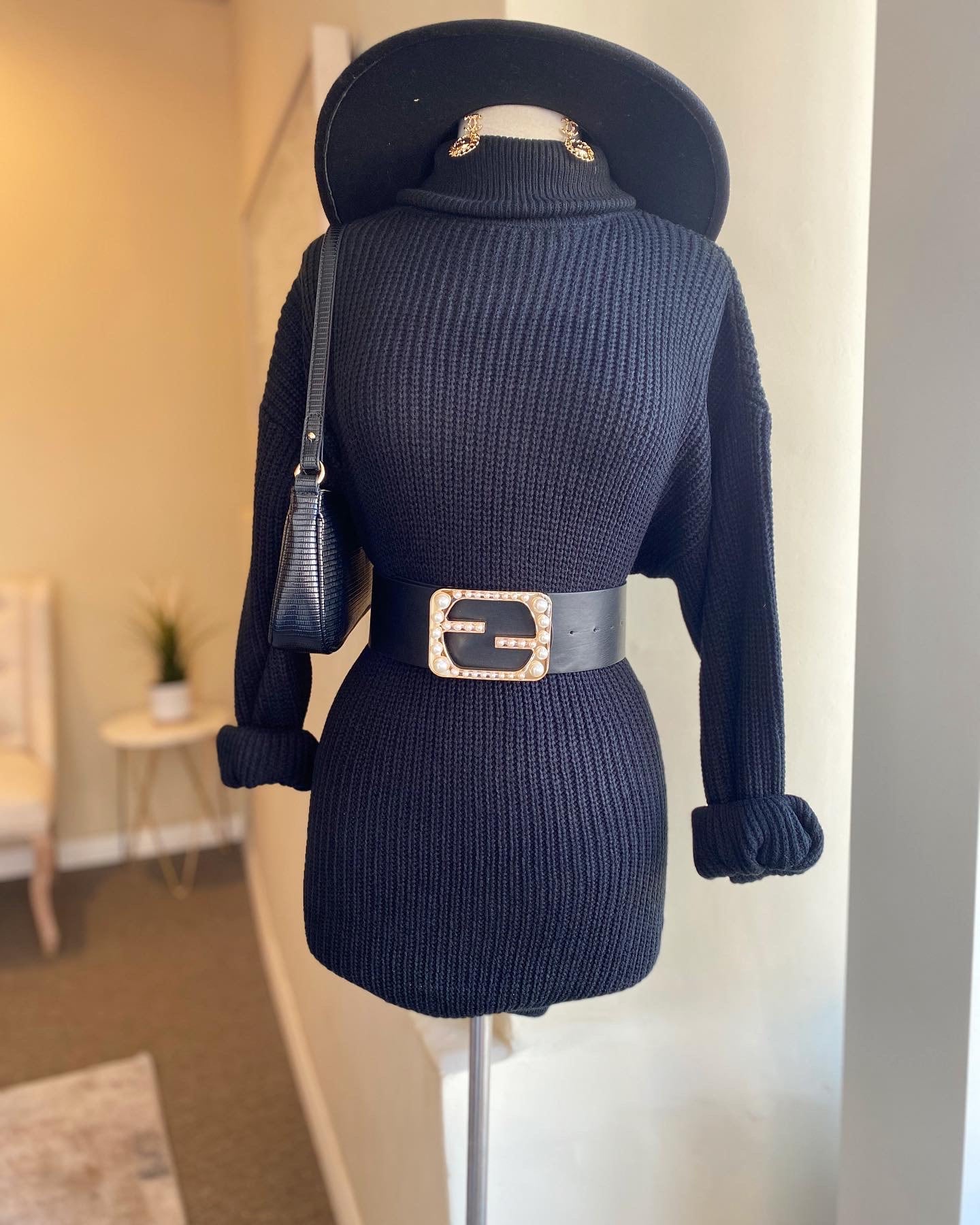 Turtle Neck Sweater Dress