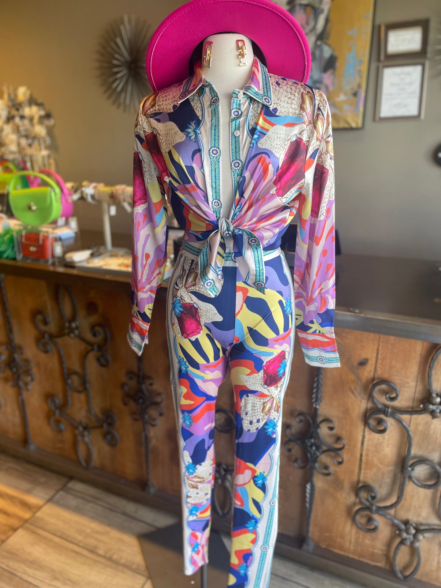 Pattern Pants Set
