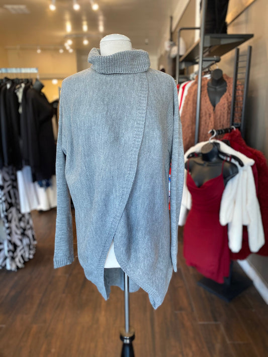 Turtle Neck Overlap Sweater