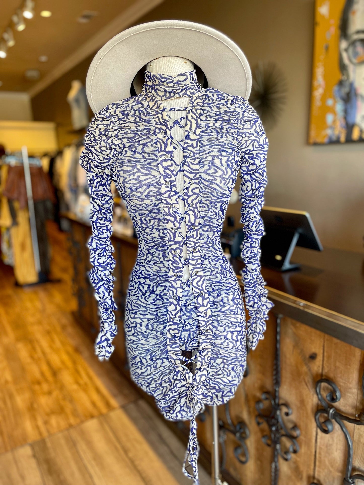 Long Sleeve Lace Scrunge Dress W Panty